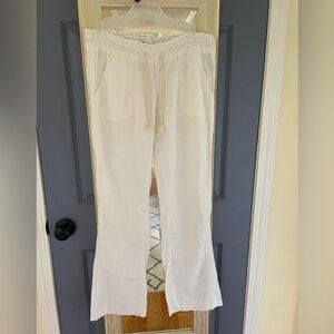 Roxy Linen Oceanside Wide Leg Drawstring Pants